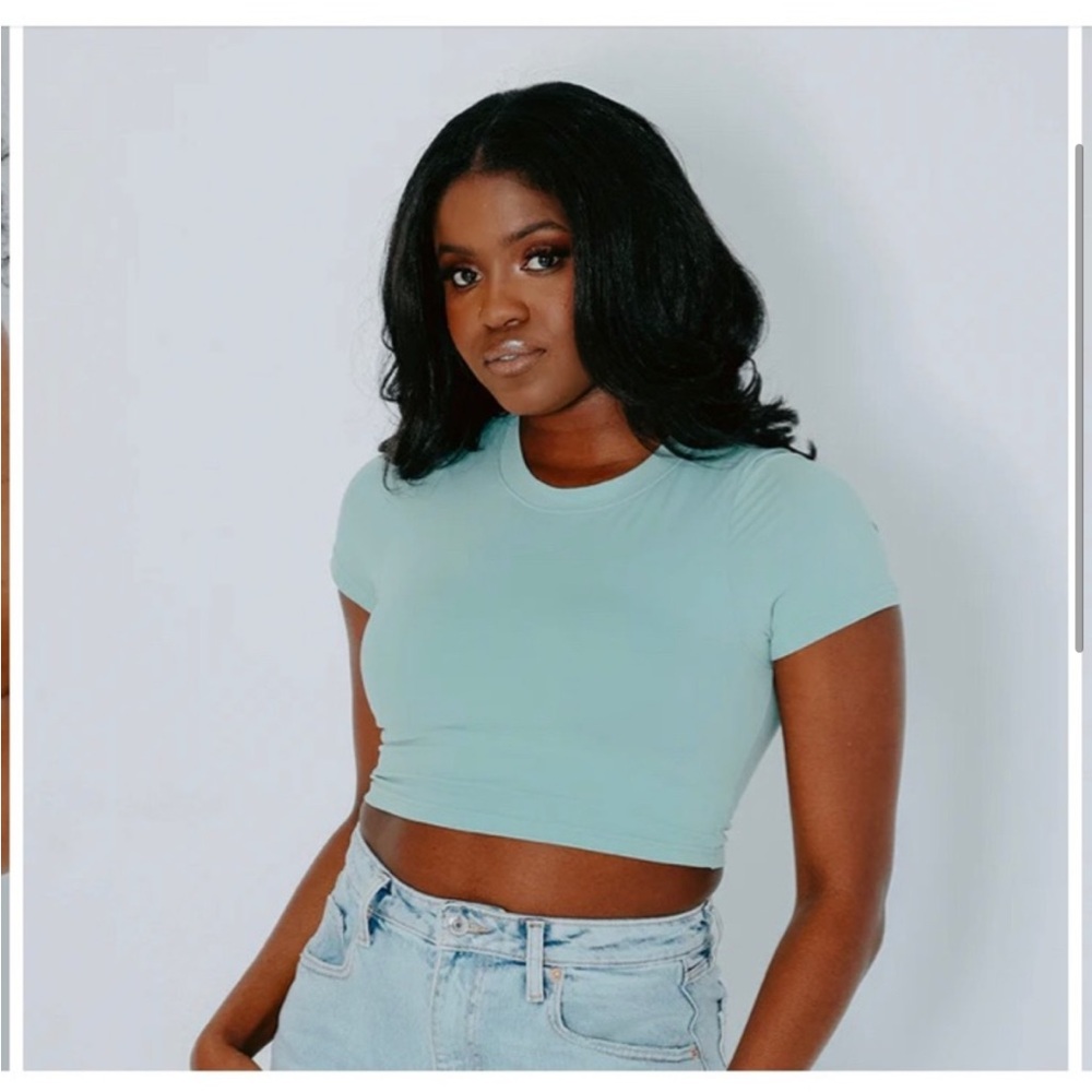 Klassy Network Mint Green Crop Tee